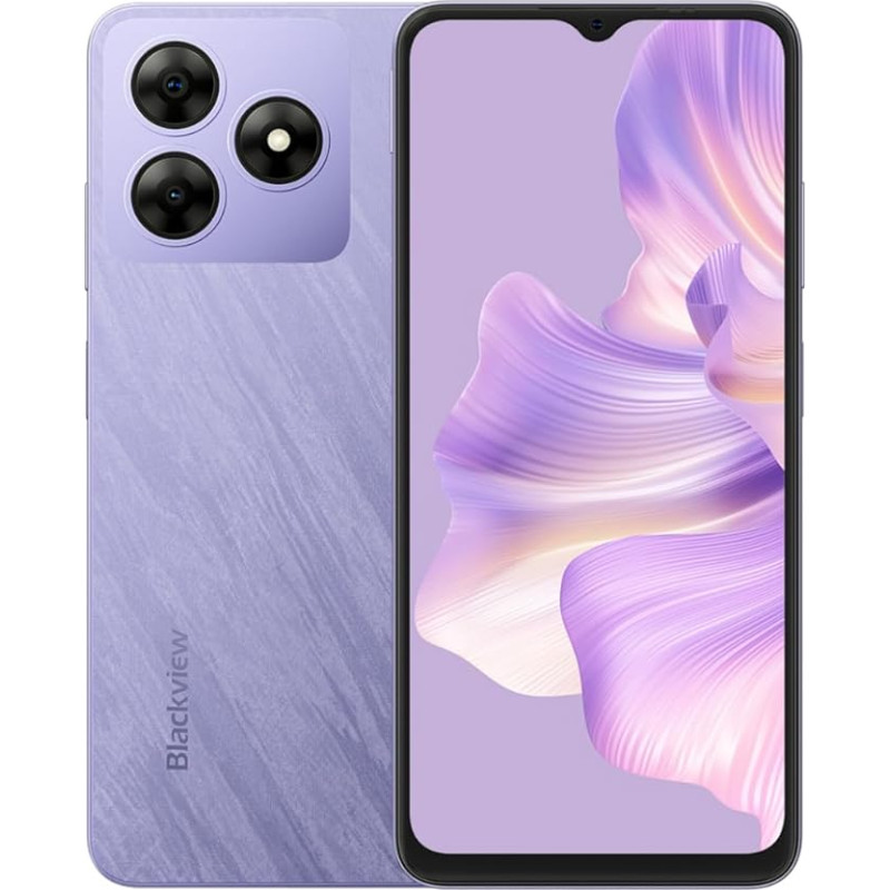 Blackview Wave 8C 4G nutitelefon ilma lepinguta, 6,56-tolline HD+, Octa-Core 6GB + 64GB (2TB väline SD), 13MP + 8MP kaamera, 3 kaardipesa, Android 14 Dual SIM mobiiltelefon, Smart-K Box kõlar, GPS