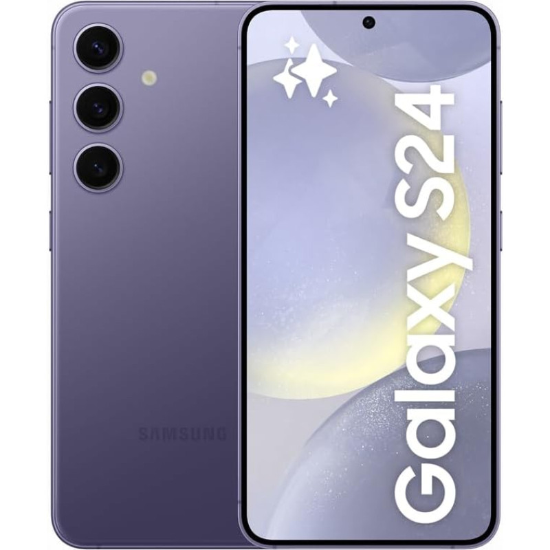 Samsung Galaxy S24 AI nutitelefon, Android mobiiltelefon ilma lepinguta, 8 GB RAM, 128 GB mälu, 50 MP kaamera, pikk aku, kobaltlilla värv, kobaltviolett