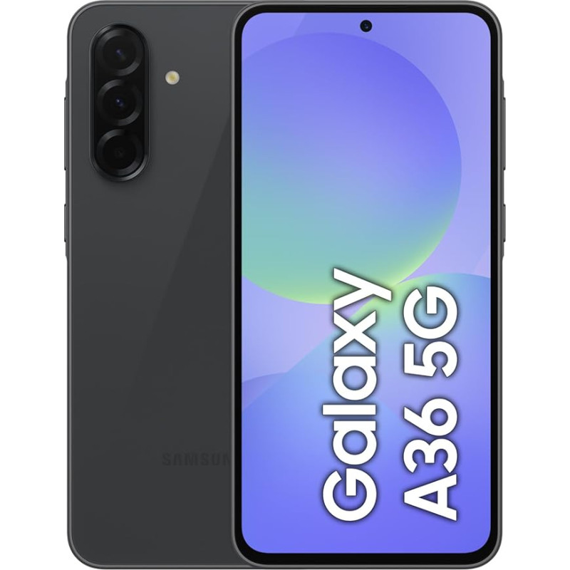 Samsung Galaxy A36 [AU versioon] 5G A-seeria mobiiltelefon, hämmastav intelligentsus, 128 GB mälu, 6,7-tolline ekraan, pikk aku, ülikiire laadimine, must