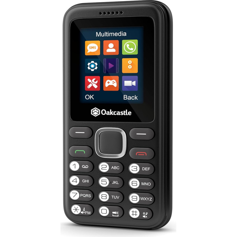 Oakcastle F100 | Mobiiltelefon odavalt koos Dual SIM ja Micro SD | Bluetooth ja 7 päeva aku kestev ehitusplatsi mobiiltelefon | Meedia ja mängud | Vanem mobiiltelefon ilma lepinguta | Prepaid nupuga