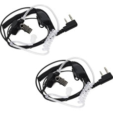 UAYESOK Raadio peakomplektid Security Sound Tube kõrvaklapid 2 Pin kõrvaklapid koos PTT mikrofoniga Kenwood Baofeng UV-5R BF-88S VF-88E Wouxun Retevis Walkie Talkie (Pack of 2)