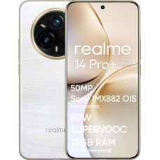 realme 14 Pro+ 5G nutitelefon, 8 + 256 GB, 50 MP Sony IMX896 OIS kaamera, Snapdragon 7s Gen 3, Quad-Curve Bezel-Less ekraan, 5260 mAh aku, 80 W SUPERVOOC kiirlaadimine, beež