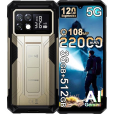 DOOGEE S200 Max 5G Välimaa mobiiltelefon, 22000 mAh/66 W, AI nutitelefon 1,3-tollise AMOLED tagumise ekraaniga, 36GB + 512GB/2TB Android 15 ehitusplatsi mobiiltelefon, 6,72-tolline FHD + 120Hz, 100MP +