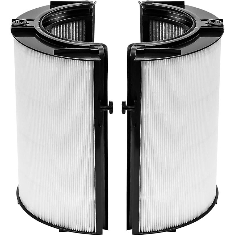 2-in-1 asendusfilter, mis ühildub Dysoni õhupuhastiga HP04 TP04 DP04 PH04 HP09 TP09 HP07 TP07 PH03 PH01, õhupuhastaja 360° kombineeritud klaasist puhas jahe õhuniisutaja ventilaator, H13 klassi tõelise HEPAga