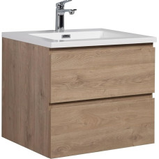 Badplaats B.V. Angela vannitoamööblikomplekt, 60 cm, kastanipuust tammepuust, põrandakapp, valamu