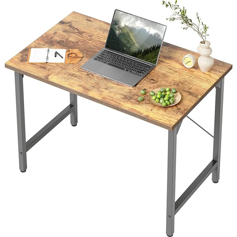 BEXEVUE Kirjutuslaud, 80 x 40 cm, väike arvutilaud, kontorilaud õppetööks, magamistoas, tööstusdisain, metallist raam, puidust arvutilaud koju ja kontorisse