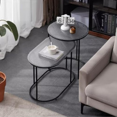 Nisttische 2er Set Glas-Beistelltische, moderner Beistelltisch, Akzenttisch für Wohnzimmer, Schlafzimmer, Lounge