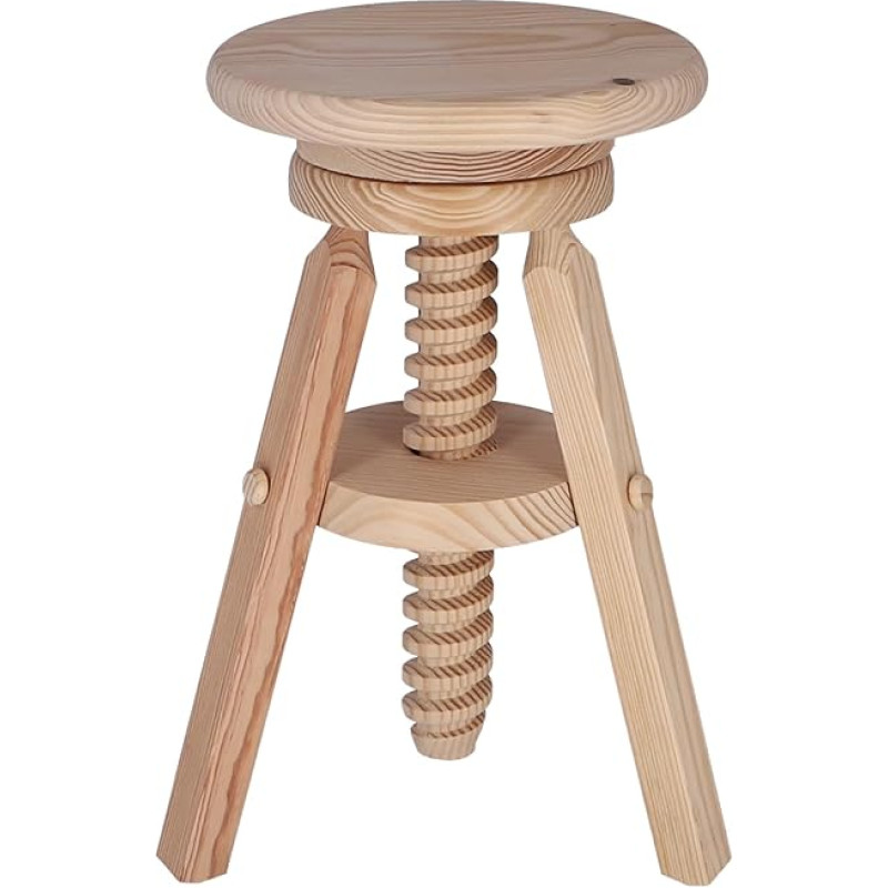 WELL HOME MOBILIARIO & DECORACIÓN Puidust ümmargune pöörlev tool 29 x 29 x 64 cm Lakk vaba