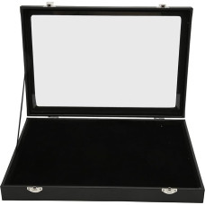 Fockety Pin Display Case, 13,8 x 9,4 x 2 tolli, suur maht, läbipaistev, tolmukindel, Pin Collection, Display Case, Shadow Box Frame sõjaliste medalite, rannas ripatsite, ehtekarpide jaoks.