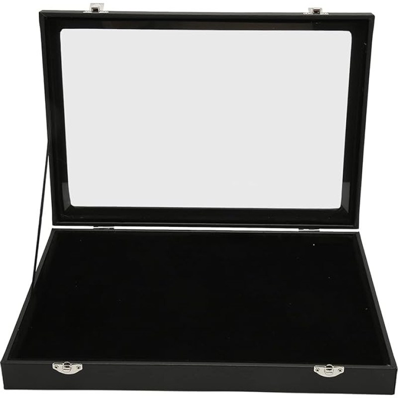 Fockety Pin Display Case, 13,8 x 9,4 x 2 tolli, suur maht, läbipaistev, tolmukindel, Pin Collection, Display Case, Shadow Box Frame sõjaliste medalite, rannas ripatsite, ehtekarpide jaoks.