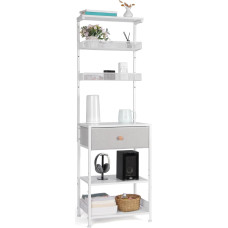 HYCFYJR Kõrge öökapp koos riidest sahtlitega, öökapp avatud hoiuriiulitega, magamistoa küljelaud, öökapid elutuppa, valge värviga