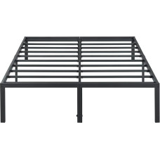 Olee sleep 45 cm tugev terasvoodi / teraslattidega raam / libisemisvastane tugi / madratsi alus / metallist voodiraam / voodi / 90 x 200 cm / kaheinimesevoodi / must / metall