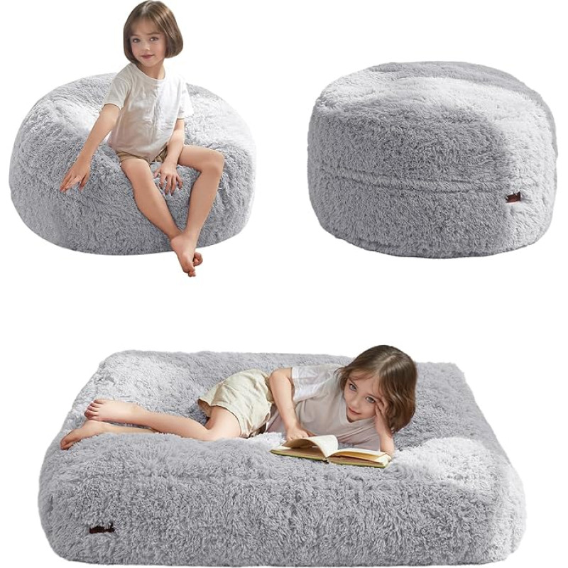 MAXYOYO Bean Bag Chair Bed for Kids, Pluusne Bean Bag Convertible Folding Lazy Chair põrandapatja, voodi, täidetud põrandale, diivanile, diivanile poistele ja tüdrukutele, masinpestavad