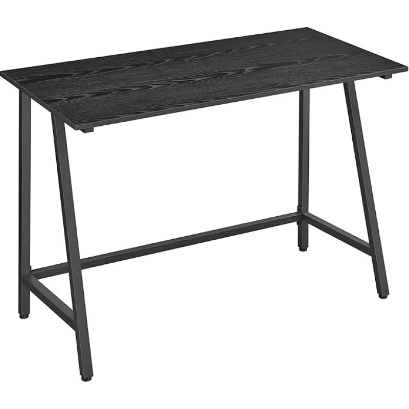 VASAGLE Kirjutuslaud Arvutilaua terasraamiga Vintage laud Kodukontorilaud Lihtne kokkupanek 50 x 100 x 75 cm Tööstuslik disain Ebony Black Ink Black LWD040B56