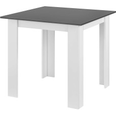 [en.casa] Algermisseni söögilaud 80 x 80 x 76 cm 4 inimesele Ruudukujuline puitlaastplaat tumehall/valge