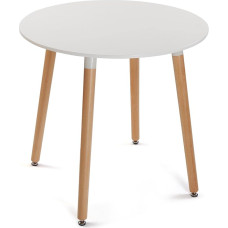 Versa Mayra söögilaud kööki, terrassile, aeda või söögituppa, mõõdud 75 x 80 x 80 cm (K x L x S), puit, PVC ja metall, värv: valge ja pruun