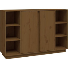 vidaXL sahtli kapp mitmeotstarbeline kapp seisev kapp elutoa kapp mesi pruun 120 x 35 x 80 cm massiivne männipuit