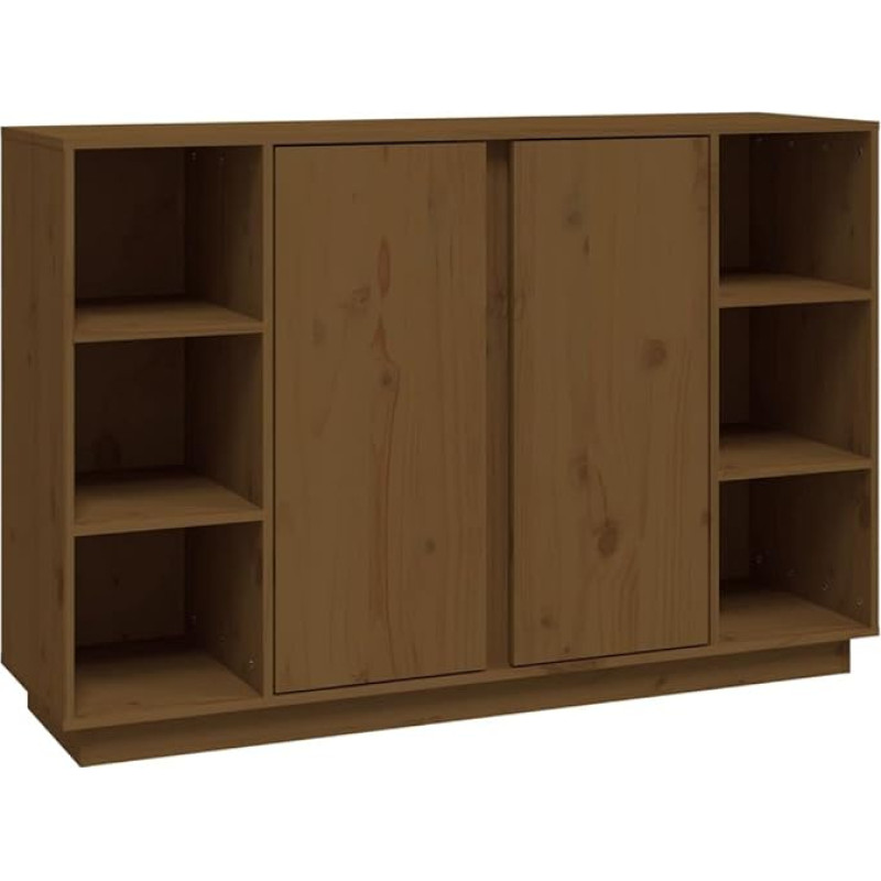 vidaXL sahtli kapp mitmeotstarbeline kapp seisev kapp elutoa kapp mesi pruun 120 x 35 x 80 cm massiivne männipuit