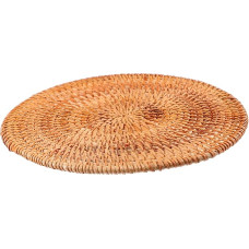 ARTIBETTER Rattan Isolier untersetzer Geflochtene Holzschalen Matte Nonslip Tischmatte für Küche Speisetisch Natürliches Platzset Bast Stil Hitzeschutz und Dekoration