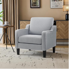 VINGLI Mid Century Modern Accent Chair Helehall kangast aktsenttool elutuba polsterdatud tugitool Scoop käed magamistoas korteri stuudio kontoris ooteruumisse