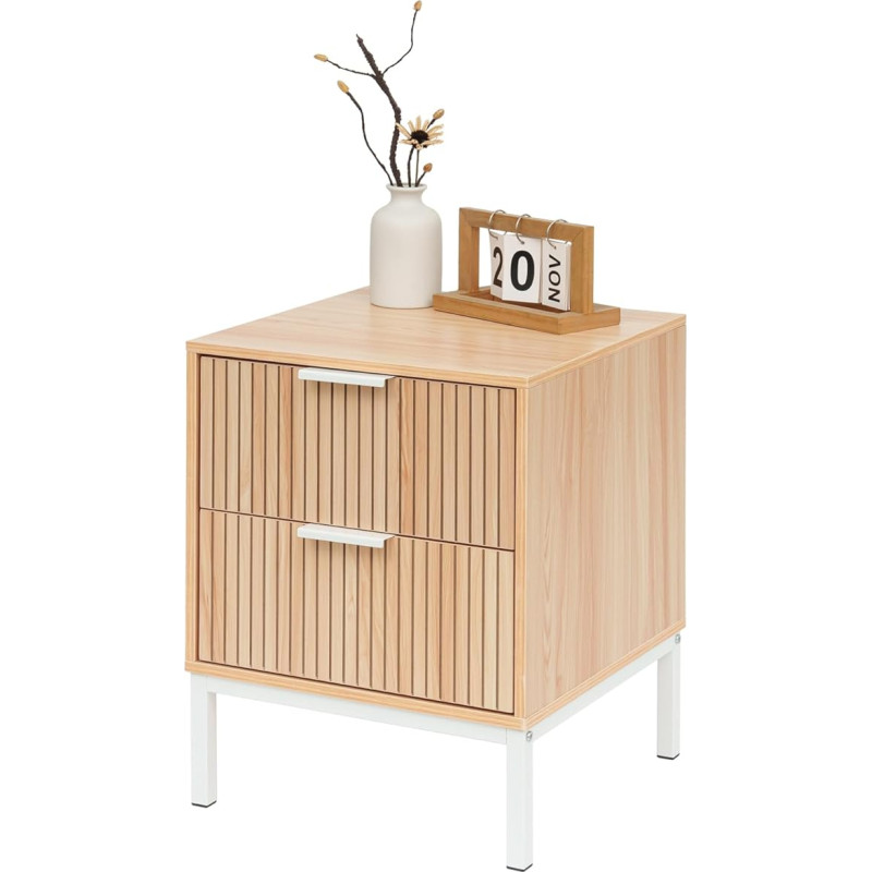 Awhtixbo öökapp magamistuppa, öökapp elutuppa, puidust öökapp 2 sahtliga, puidu värvi, mõõtmed: 40 x 40 x 52 cm