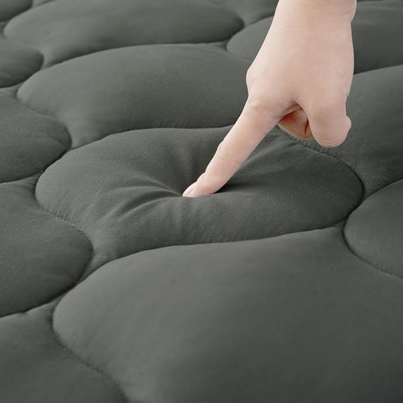 DUANDUAN madratsiümbris 90 x 190 cm madratsil 2 inimesele, pikendatav kõrgus, 25 cm, tepitud madratsikaitse hingavast mikrokiust, tume hall