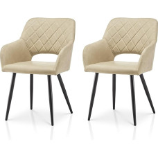 TUKAILAI Söögitoa toolid komplekt 2 kunstnahast köögitooli Polsterdatud toolid avatud seljatoega, käetoed, polsterdatud iste, metallist jalad, toolid elutuppa, söögituppa, kööki