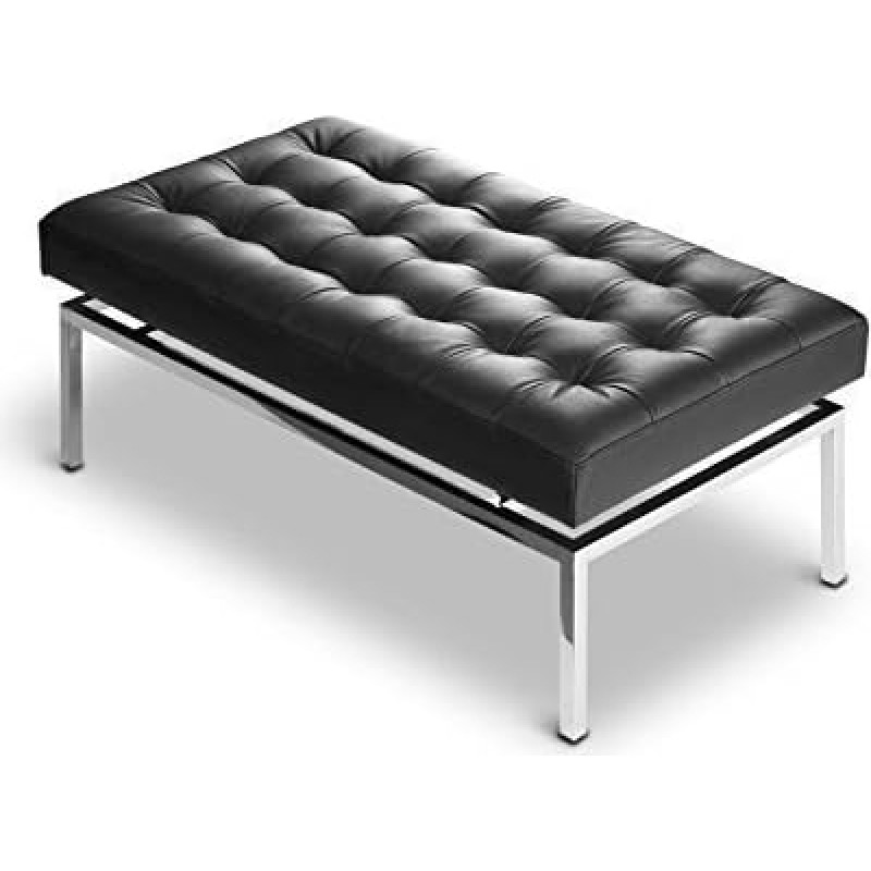 NEUERRAUM Väike must nahkpink Pikkus 109cm Istme kõrgus 44cm