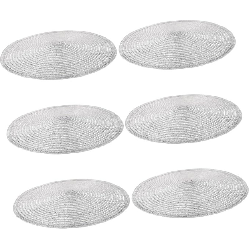 Gatuida 6 Stück Rundes Platzset Set aus Baumwolle Teilig Hitzebeständig Waschbar Durchmesser Stilvolles Tischset für Küche Esszimmer und Restaurant Unterlage für Heiße Töpfe und Geschirr