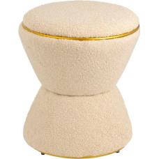 Baroni Home Sherpa Stool Hourglass Shaped Padded Footstool Heavy Duty ja vastupidav Indoor Bedroom Living Room Accessories 37x37x43cm Beež