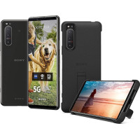 Sony Xperia 5 II 5G nutitelefon (15,5 cm (6,1 tolli) 21:9 CinemaWide FHD+ HDR OLED ekraan, kolmekordne kaamerasüsteem, Android 12, SIM-vaba, 8 GB RAM, 128 GB mälu) koos ümbrisega must, XQAS52C0B-AMA.YD