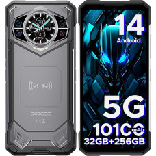 DOOGEE S200 Välitingimustes kasutatav mobiiltelefon ilma lepinguta 5G, 10100 mAh Välitingimustes kasutatav nutitelefon Android 14, 32GB + 256GB ehitusplatsil kasutatav mobiiltelefon, 1,32-tolline AMOLED tagumine ekraan 6,72-tolline FHD+ 120Hz, 100MP +