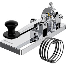 CW telegraafi võti - Raske roostevabast terasest klassikaline morsekoodivõti, lühilaine raadio Ham saatke telegrammi praktika ostsillaatori sirge võti (hõbedane)