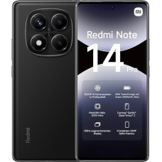 Xiaomi Redmi Note 14 Pro, nutitelefon, 8 + 256 GB, must, 200 MP professionaalne AI-kaamera, 5500 mAh aku, 32 MP selfie-kaamera, AI-funktsioonid (laadijaga ei ole kaasas)