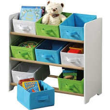 Kesper 17716 13 laste hoiukapp 9 riidest kastiga, valge