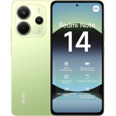 Xiaomi Redmi Note 14 nutitelefon, 8 + 128 GB, roheline, 108 MP AI-kaamerasüsteem, 5500 mAh aku, 120 Hz silmakaitsekuvar, AI-funktsioonid (laadija ei kuulu komplekti)