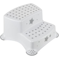 keeeper Stars Two-Step Stool for Children from Approx. 3 to Approx. 14 Years, Anti-Slip Function, Igor, White