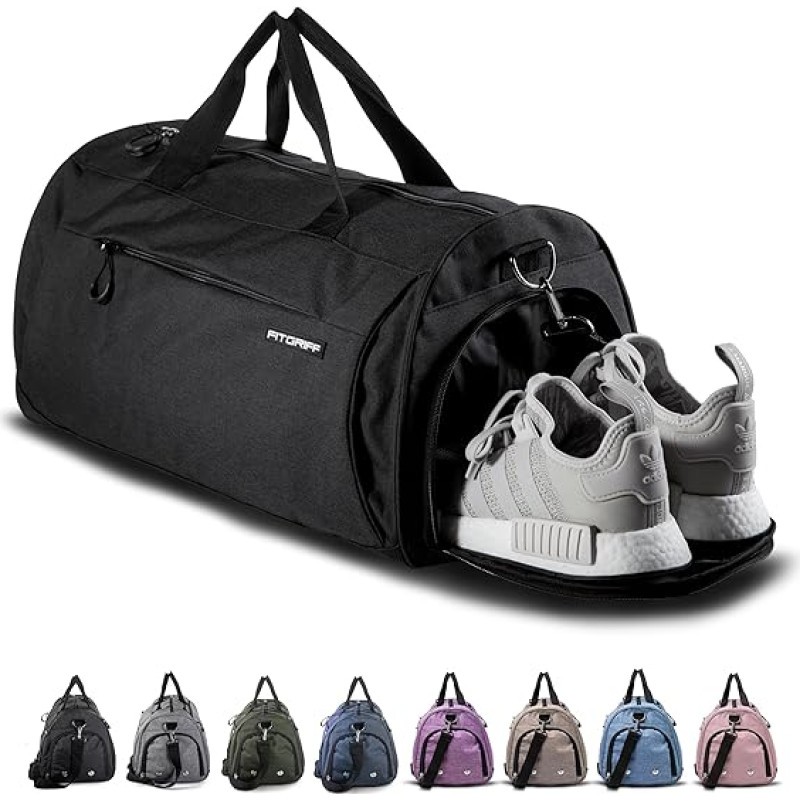 Fitgriff® Sports and Travel Bag for Men and Women, with Shoe Compartment and Wet Compartment, Bag for Sports, Fitness and Travel, Training Bag, Gym Bag