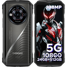 DOOGEE S118 PRO Välimaa mobiiltelefon 5G, Dimensity 7050, 24GB +512GB, 10800mAh/33W, 108MP + 20MP öönägemine Välimaa nutitelefon ilma lepinguta Android 14, 6,6-tolline FHD + 120Hz, ehitusplatsil