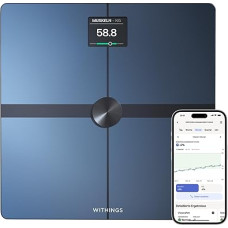 Withings Body Smart WiFi Digital Personal Scales / Body Fat Scales for Extended Body Composition Incl. Muscle Mass, Water Content, Bone Density
