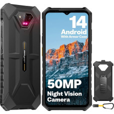 Ulefone Armor X13 Välitingimustes kasutatav mobiiltelefon Android 14 50MP + 24MP öönägemine 12GB + 64GB/256GB SD, Octa Core 6320mAh 6.52 tolli IP68 nutitelefon ilma lepinguta 4G Dual SIM sõrmejälje ID NFC 2 aastat