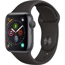 Apple Watch Series 4 40 mm (GPS) - alumiiniumist korpus Space Grey Black Sports Strap (uuenenud)
