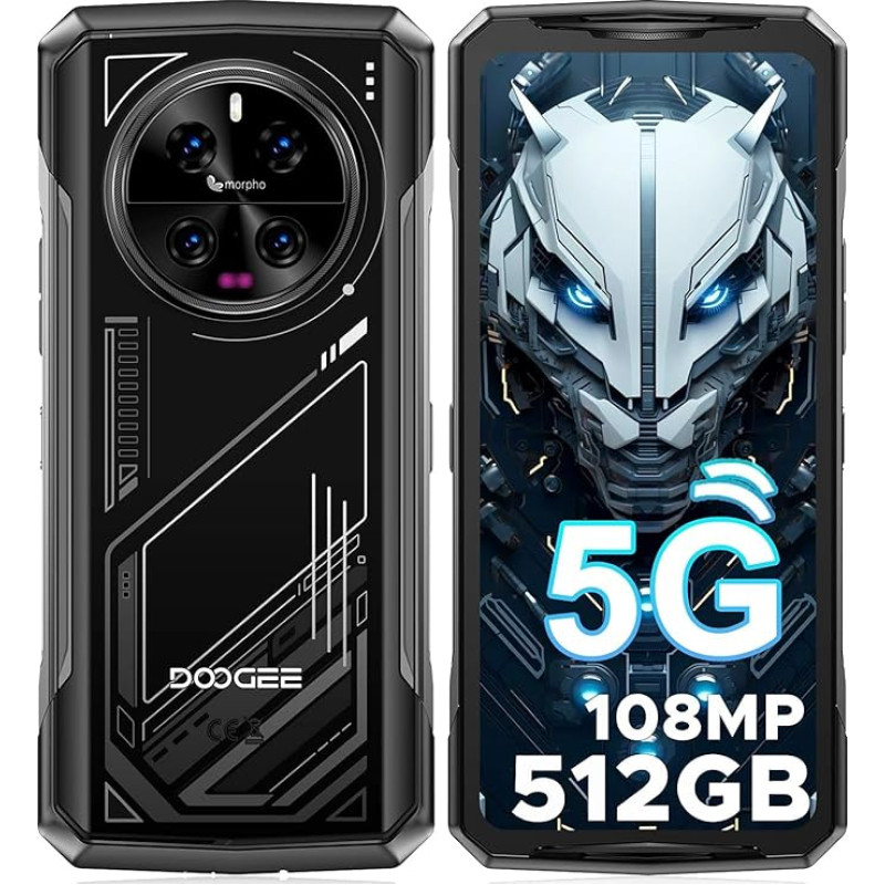 DOOGEE V40 5G mobiiltelefon ilma lepinguta Android 14, Dimensity 7300, 32GB + 512GB väljas nutitelefon, 8680mAh/33W, 6,78-tolline HD + 120Hz, 108MP + 20MP öönägemine, IP68/IP69K/NFC/Face ID