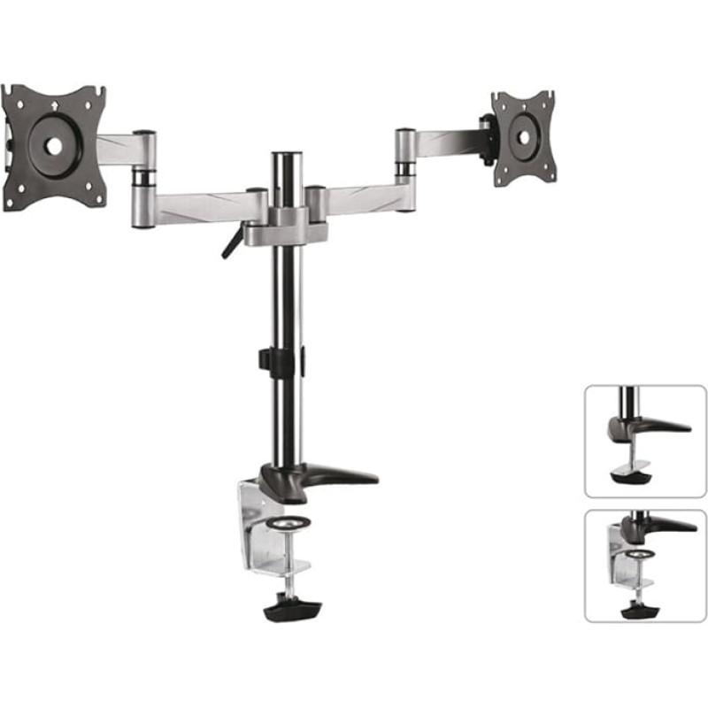 Maclean MC-714 2-Way Desk Mount Monitor Arm 360° Dual Monitor Mount Monitor LCD LED VESA 75 x 75, 100 x 100