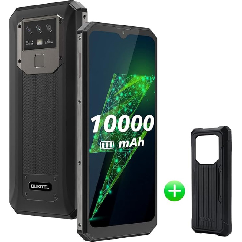 OUKITEL K15 Plus Outdoor nutitelefon (2023) 10000 mAh aku, 18 W kiirlaadimine + laadimine, 6,52-tolline HD+ Outdoor mobiiltelefon Android 11, 4 GB + 32 GB vastupidav mobiiltelefon, 13MP põhikaamera Dual SIM