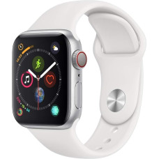 Apple Watch Series 4 40 mm (GPS + mobiilside) - alumiiniumist korpus hõbedane valge spordirihm (uuenenud)