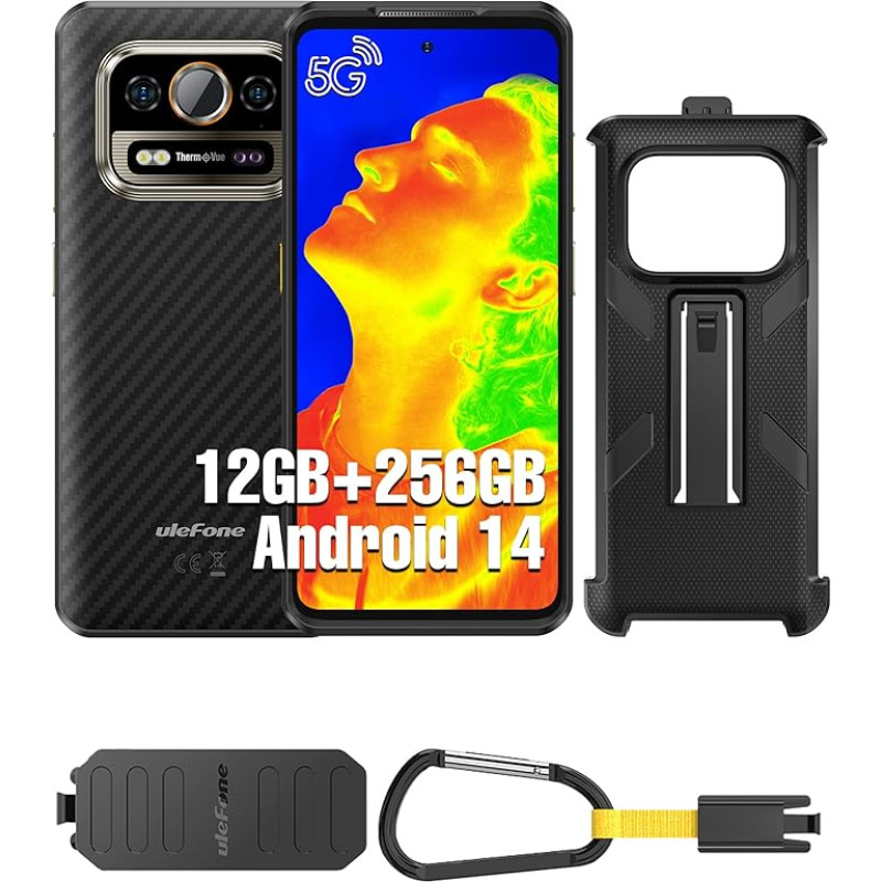 Ulefone Armor 25T Pro väljas mobiiltelefon 5G Android 14 nutitelefon 12GB + 256GB / SD-2TB 6500mAh aku, 6,78-tolline FHD + 120Hz soojuskaameraga, 64MP + 50MP kaamera, toetab 33W kiirlaadimist