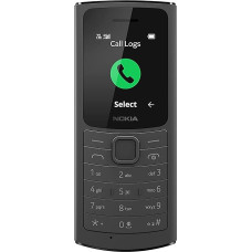 Nokia 110, 1,8-tolline S30+ funktsionaalne telefon 4G Volt ühenduvusega, kuni 32 GB välismälu, 1020 mAh vahetatav aku, kaamera, FM-raadio (juhtmega ja juhtmeta kaherežiimiline) - must