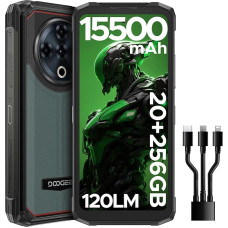 DOOGEE Fire 6 Power Outdoor mobiiltelefon 20GB + 256GB/2TB, 15500mAh (33W) Outdoor nutitelefon, 120LM taskulamp, 6,56-tolline HD+ Outdoor mobiiltelefon ilma lepinguta, Android 14, 50MP kaamera, Dual 4G