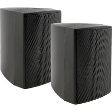 ChiliTec 2-Way Speaker Black Pair Wall Speaker for HiFi Stereo System Home Cinema 60 Watt 8 Ohm